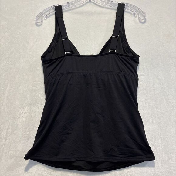 Lands' End Women's Size 8DD Underwire Bra Black Wrap Tankini Swimsuit Top Beach - Picture 5 of 15